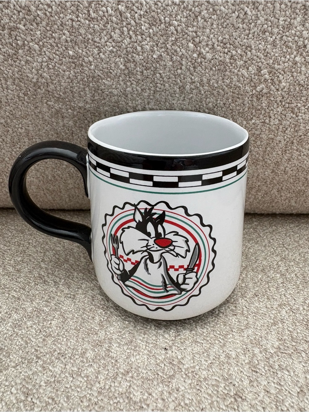 Vintage 90s Looney Tunes Sylvester the Cat Coffee Mug from Warner Bros Studio